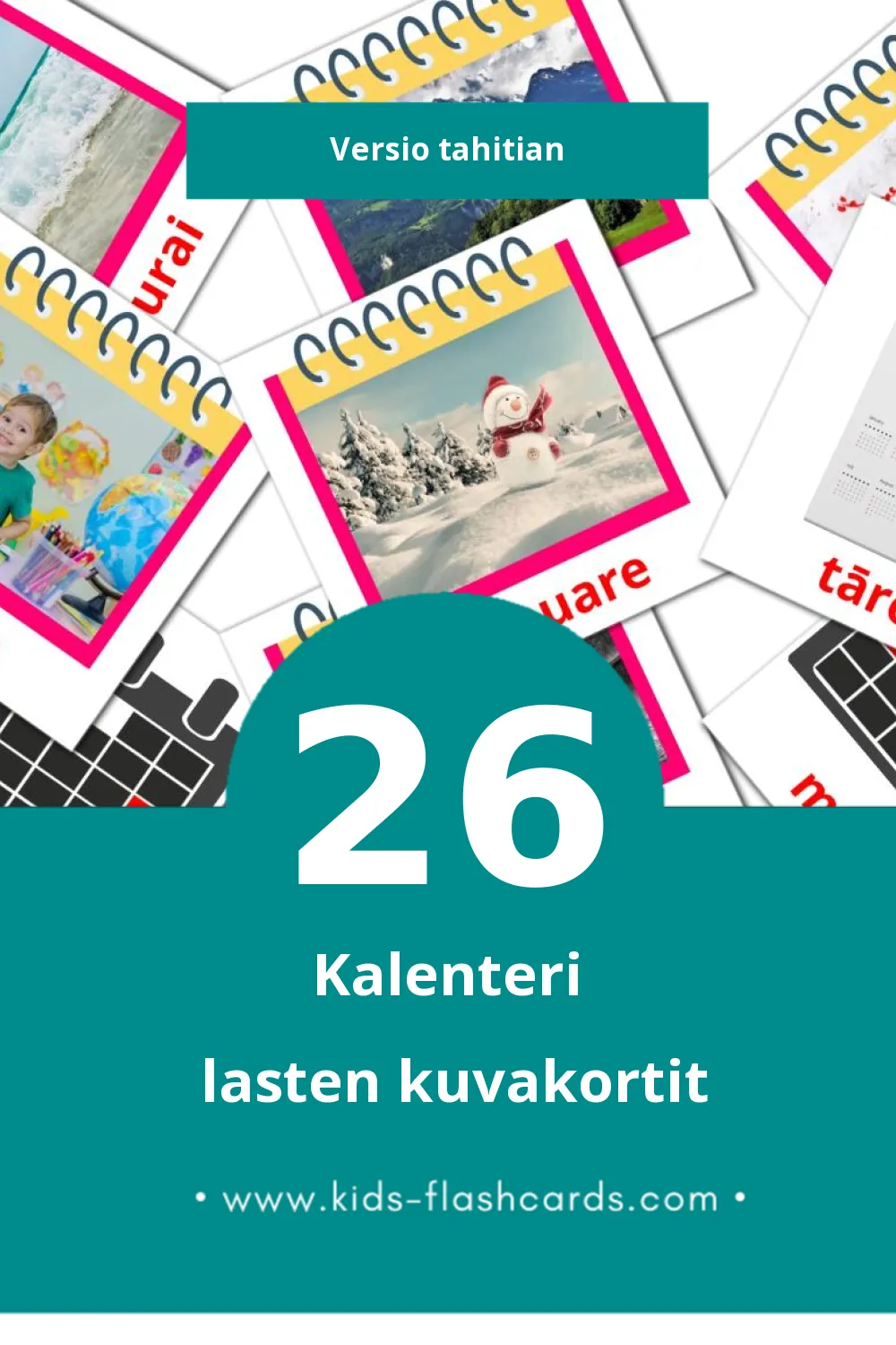Tārena lasten kuvakortit pikkulapsille (26 korttia Tahitianksi)