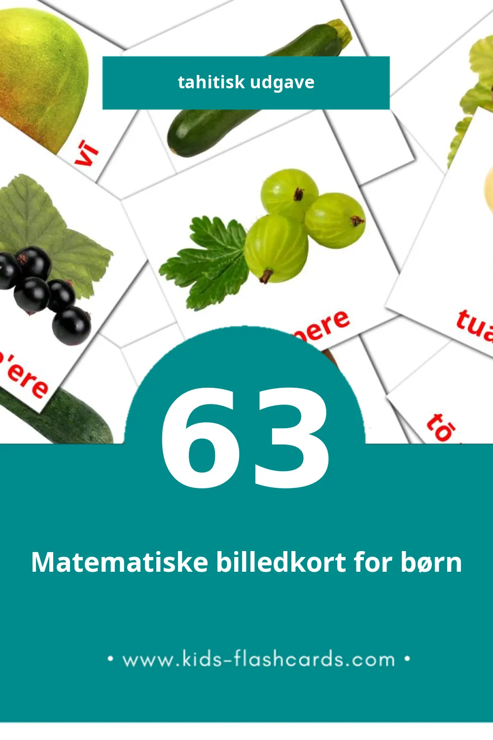 Visuella Mā'a för småbarn (63 bildkort för barn på Tahitisk)