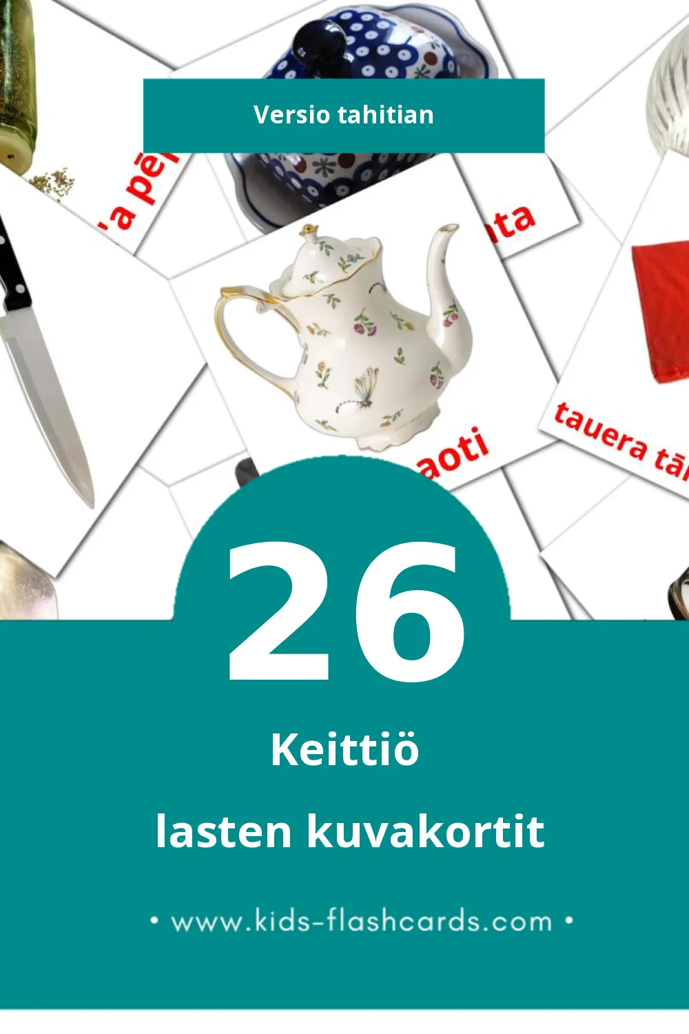 Fare tūtu lasten kuvakortit pikkulapsille (26 korttia Tahitianksi)