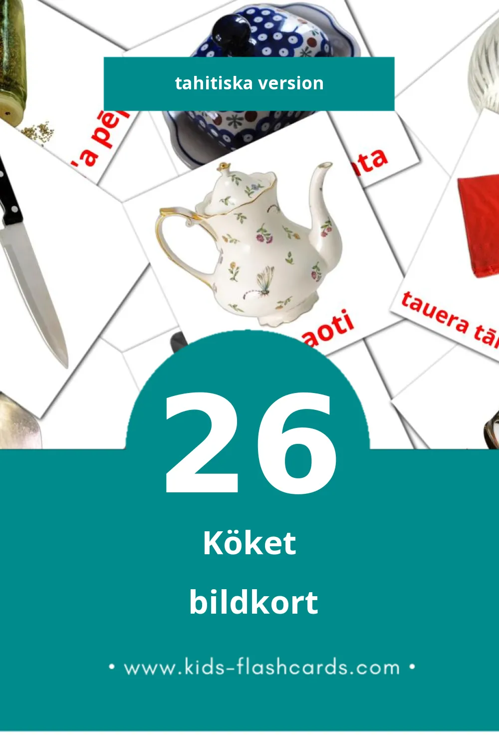 Visuella Fare tūtu för småbarn (26 bildkort för barn på Tahitiska)