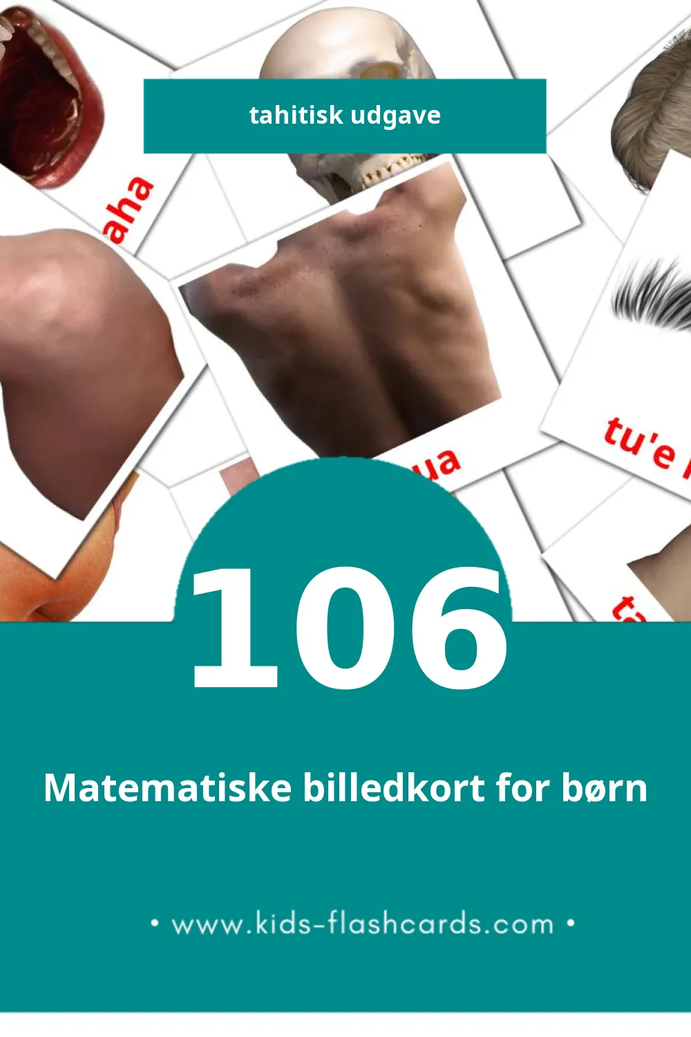 Visuelle billedkort for børn om Te ta'ata til småbørn (106 kort på Tahitisk)