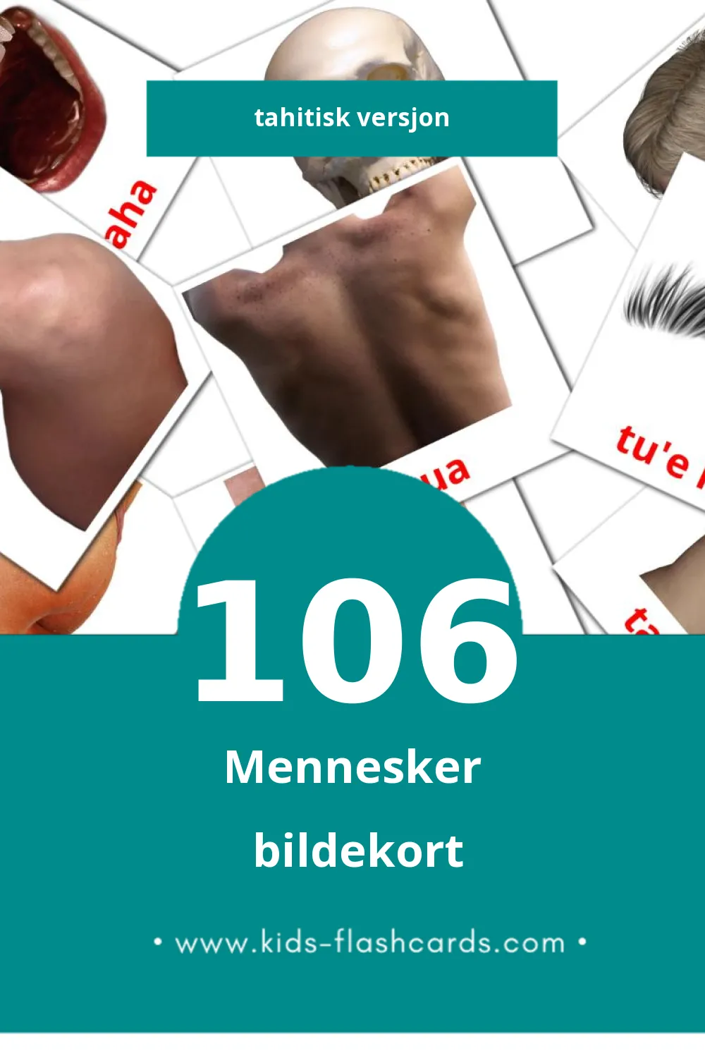 Visuelle Te ta'ata bildekort for småbarn (106 kort på Tahitisk)