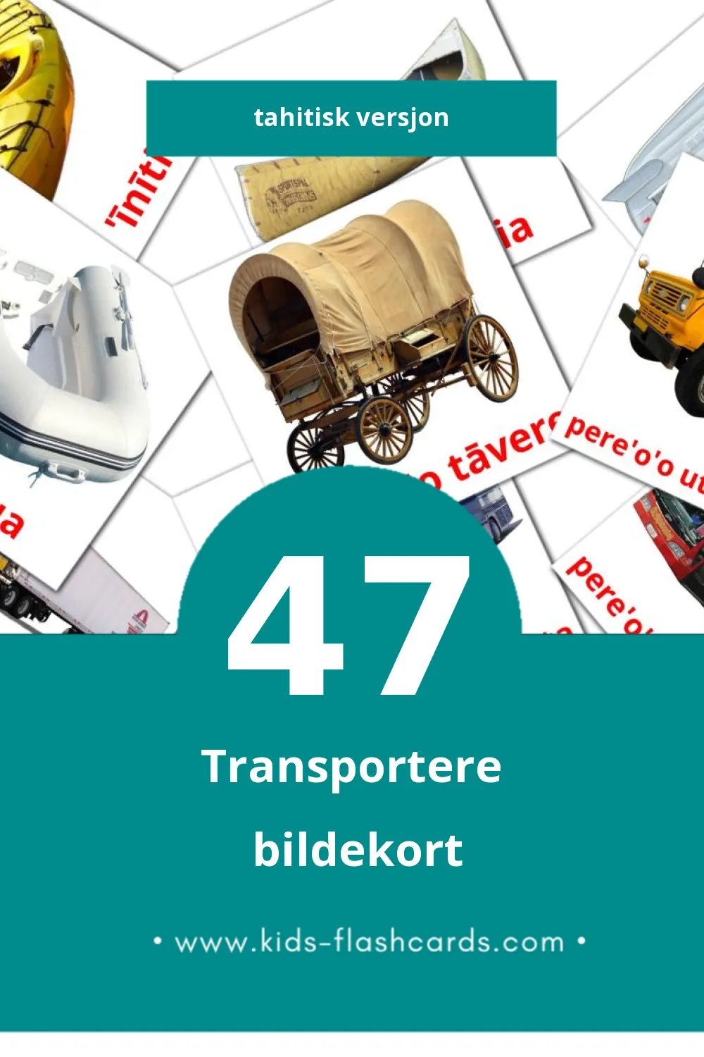 Visuelle Te mau faura'o bildekort for småbarn (47 kort på Tahitisk)
