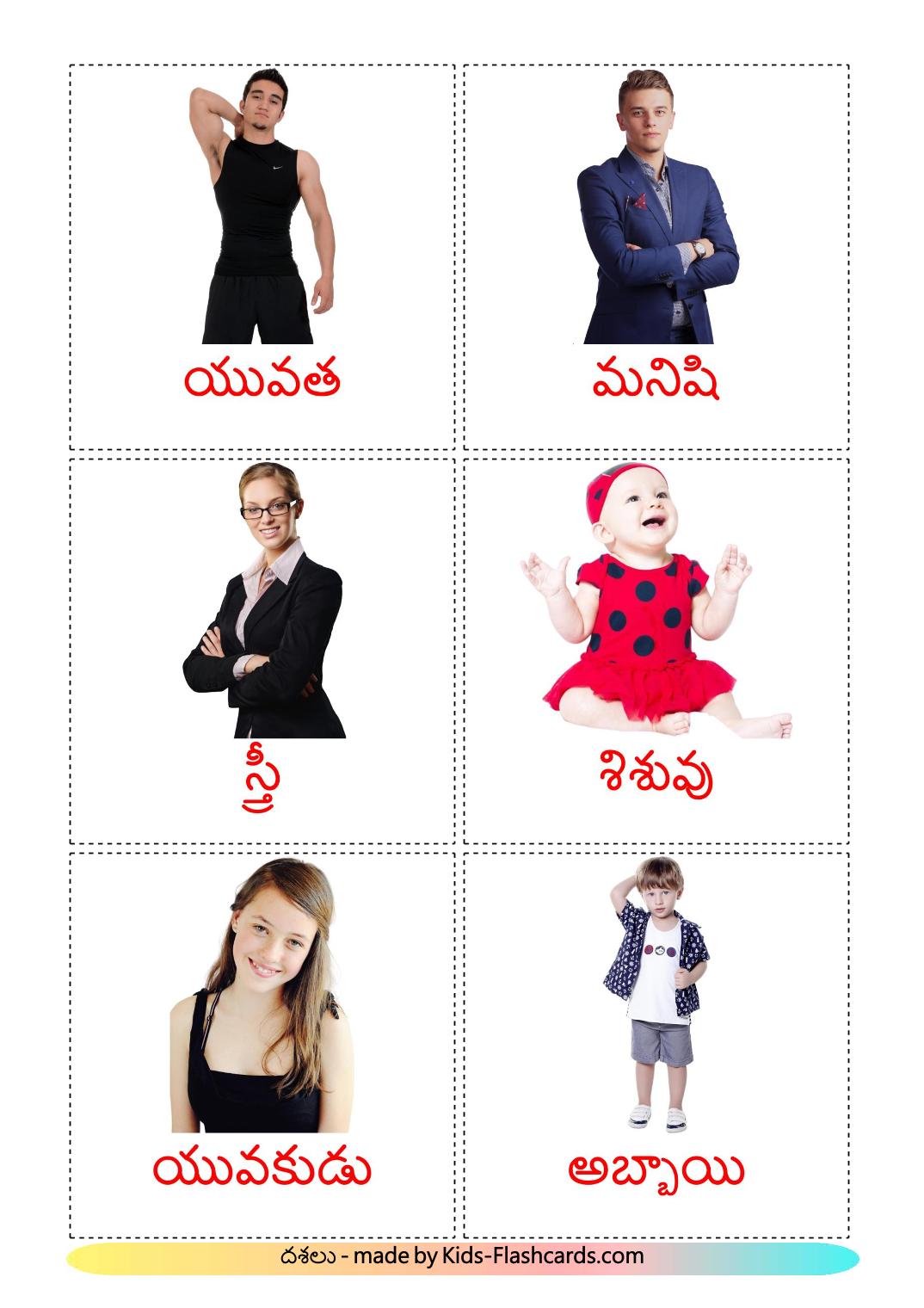 Stufe - 12 kostenlose, druckbare Telugu Flashcards 
