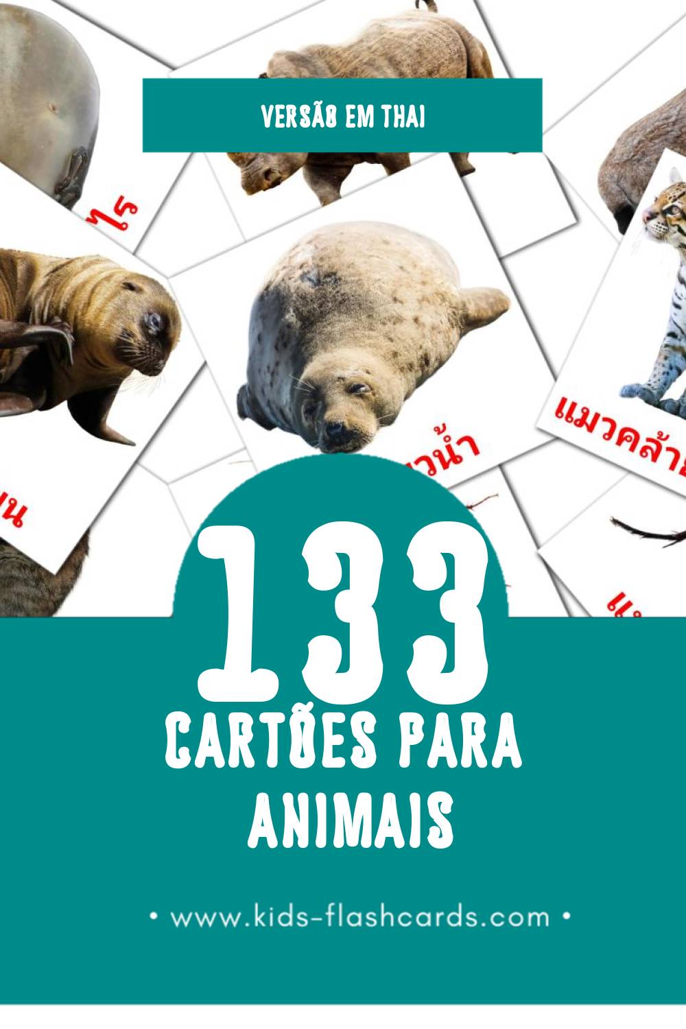Flashcards de สัตว์โลก Visuais para Toddlers (133 cartões em Thai)