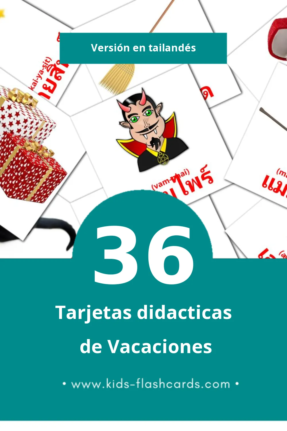 Tarjetas visuales de วัน หยุด para niños pequeños (36 tarjetas en Tailandés)