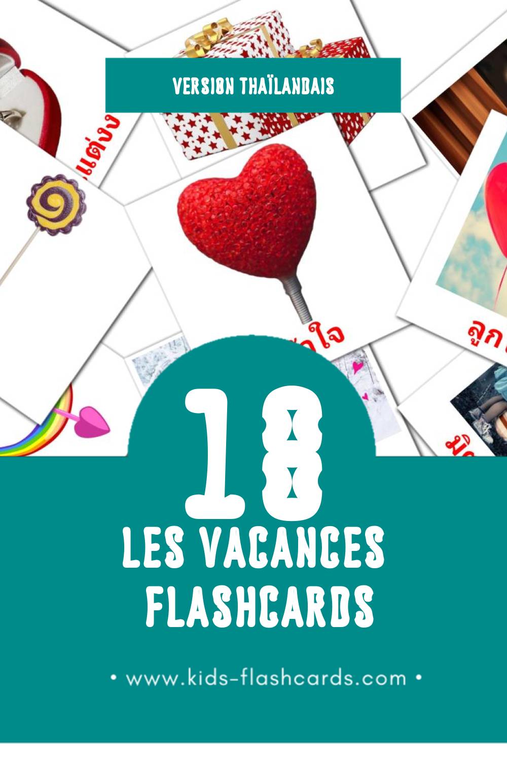 Flashcards Visual วัน หยุด pour les tout-petits (18 cartes en Thaïlandais)