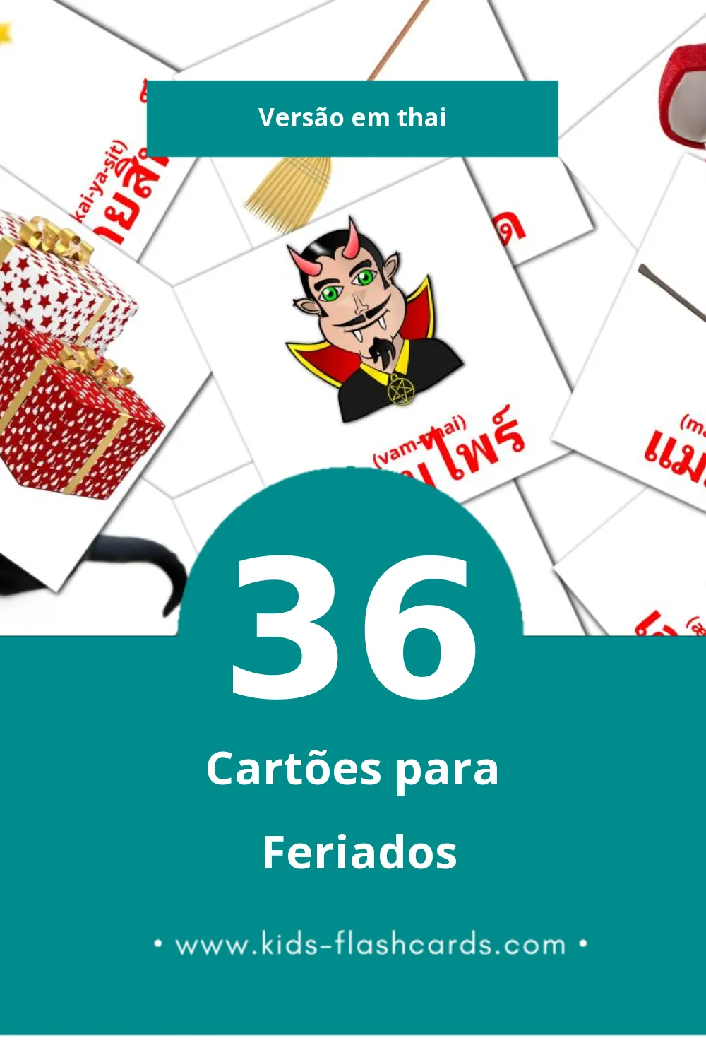 Flashcards de วัน หยุด Visuais para Toddlers (36 cartões em Thai)