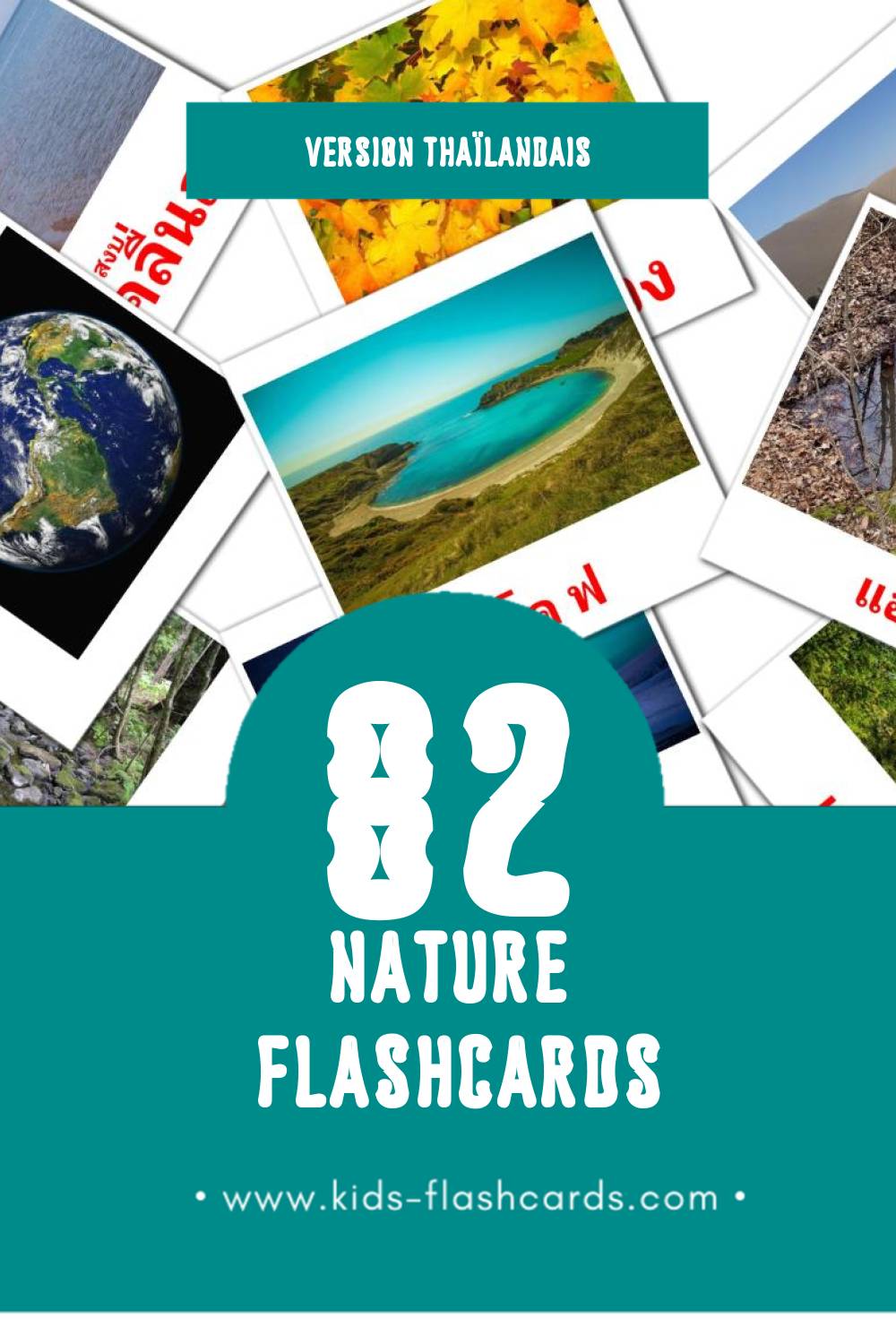 Flashcards Visual  ธรรมชาติ pour les tout-petits (82 cartes en Thaïlandais)