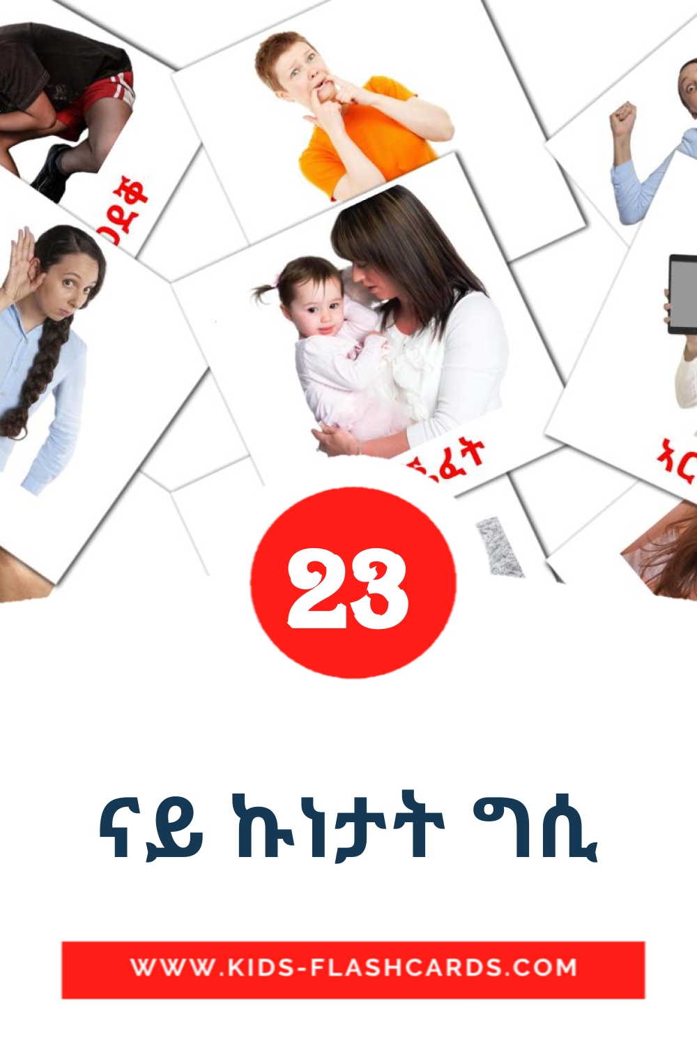 23 tarjetas didacticas de ናይ ኩነታት ግሲ para el jardín de infancia en tigrigna(Eritrea)