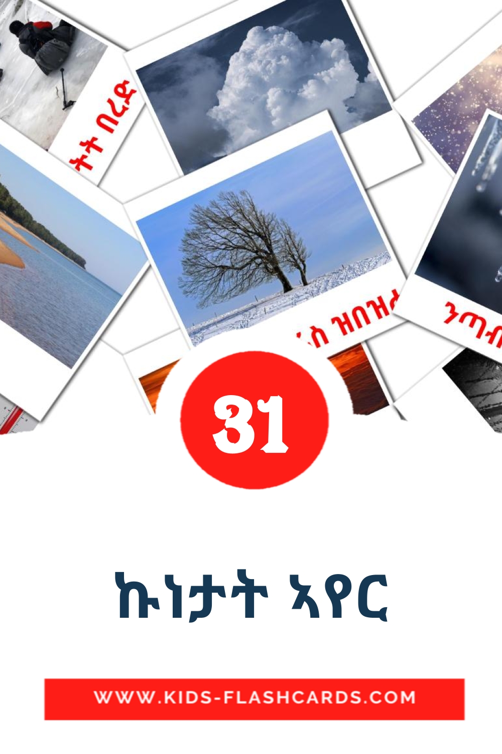 31 tarjetas didacticas de ኩነታት ኣየር para el jardín de infancia en tigrigna(Eritrea)