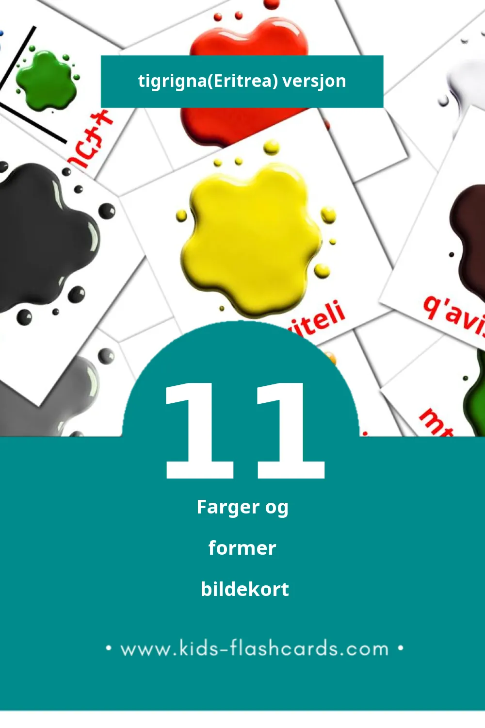 Visuelle Perebi bildekort for småbarn (11 kort på Tigrigna(Eritrea))