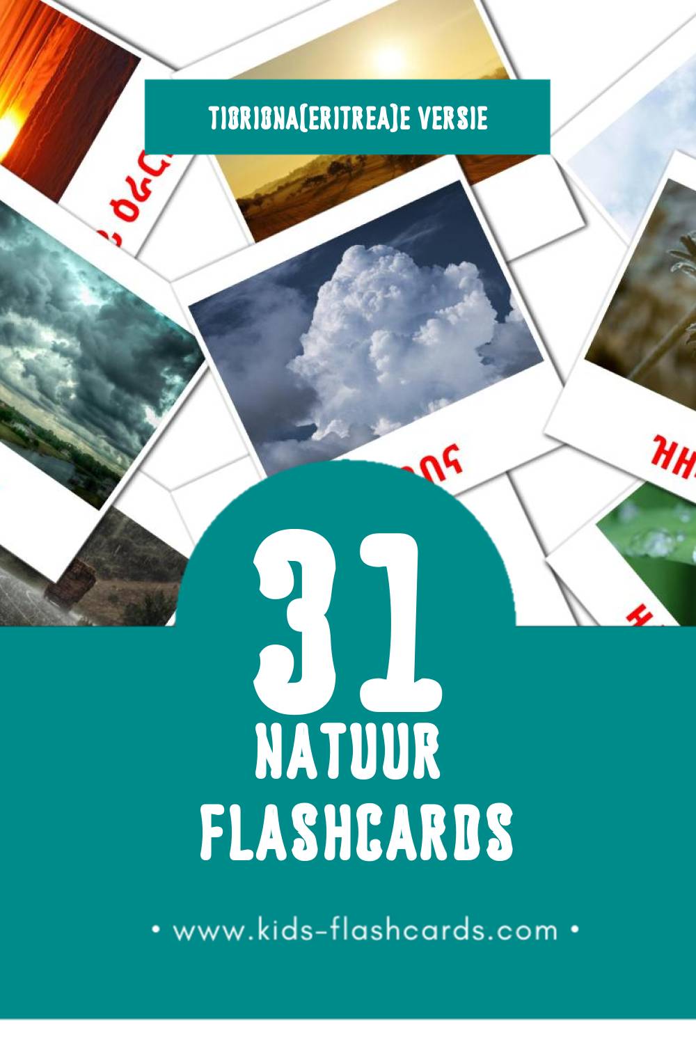 Visuele ተፈጥሮ Flashcards voor Kleuters (31 kaarten in het Tigrigna(eritrea))