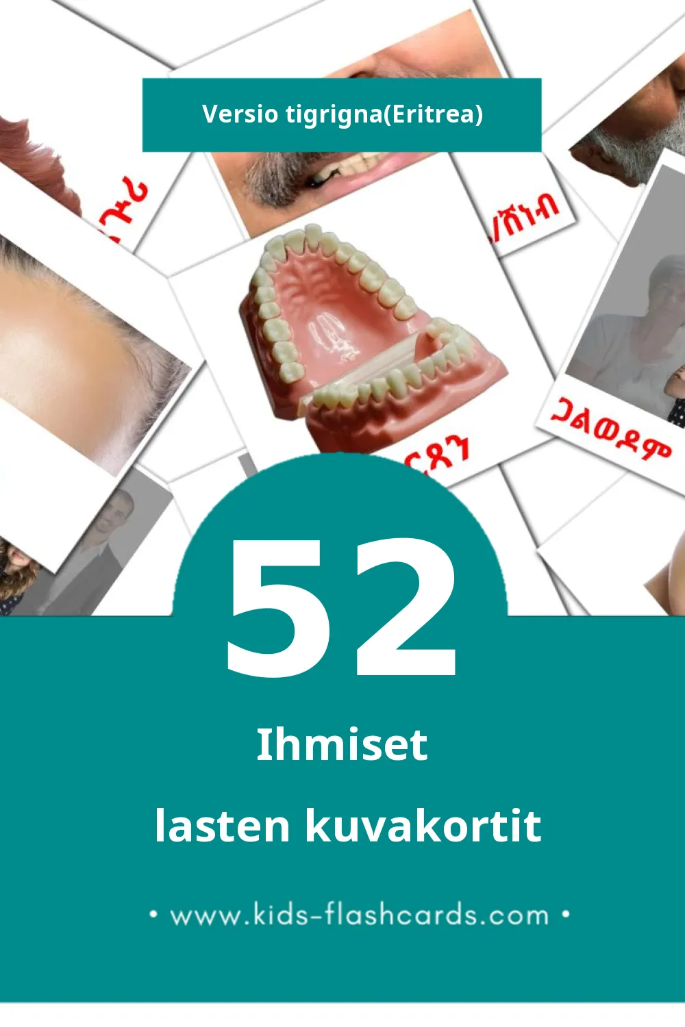 ሰብ lasten kuvakortit pikkulapsille (52 korttia Tigrignaksi(Eritrea))