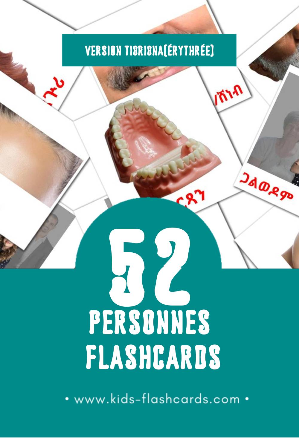 Flashcards Visual ሰብ pour les tout-petits (52 cartes en Tigrigna(érythrée))