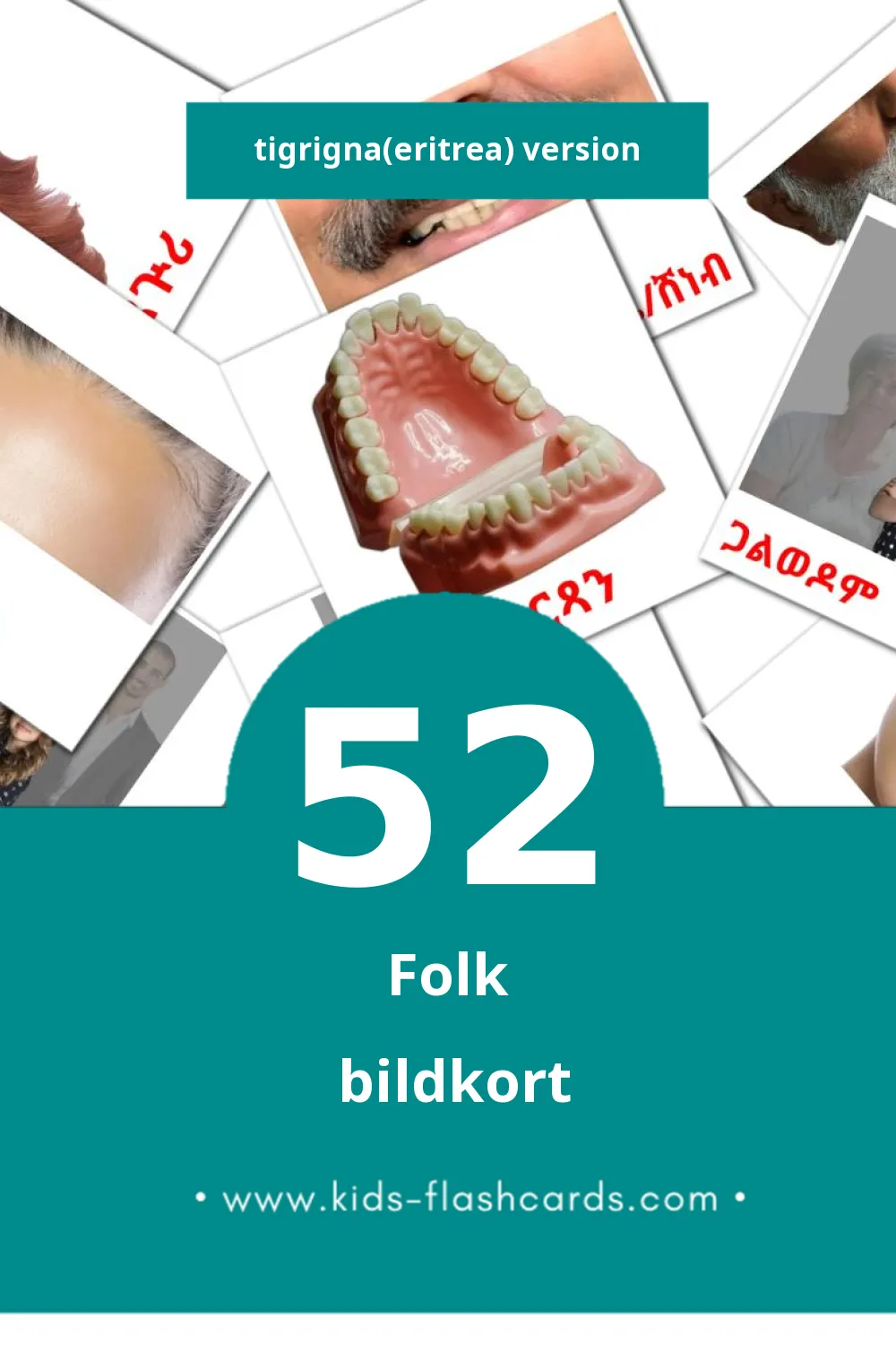 Visuella ሰብ för småbarn (52 bildkort för barn på Tigrigna(eritrea))