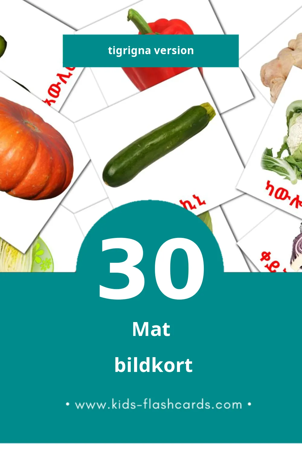 Visuella Alimentos för småbarn (30 bildkort för barn på Tigrigna)