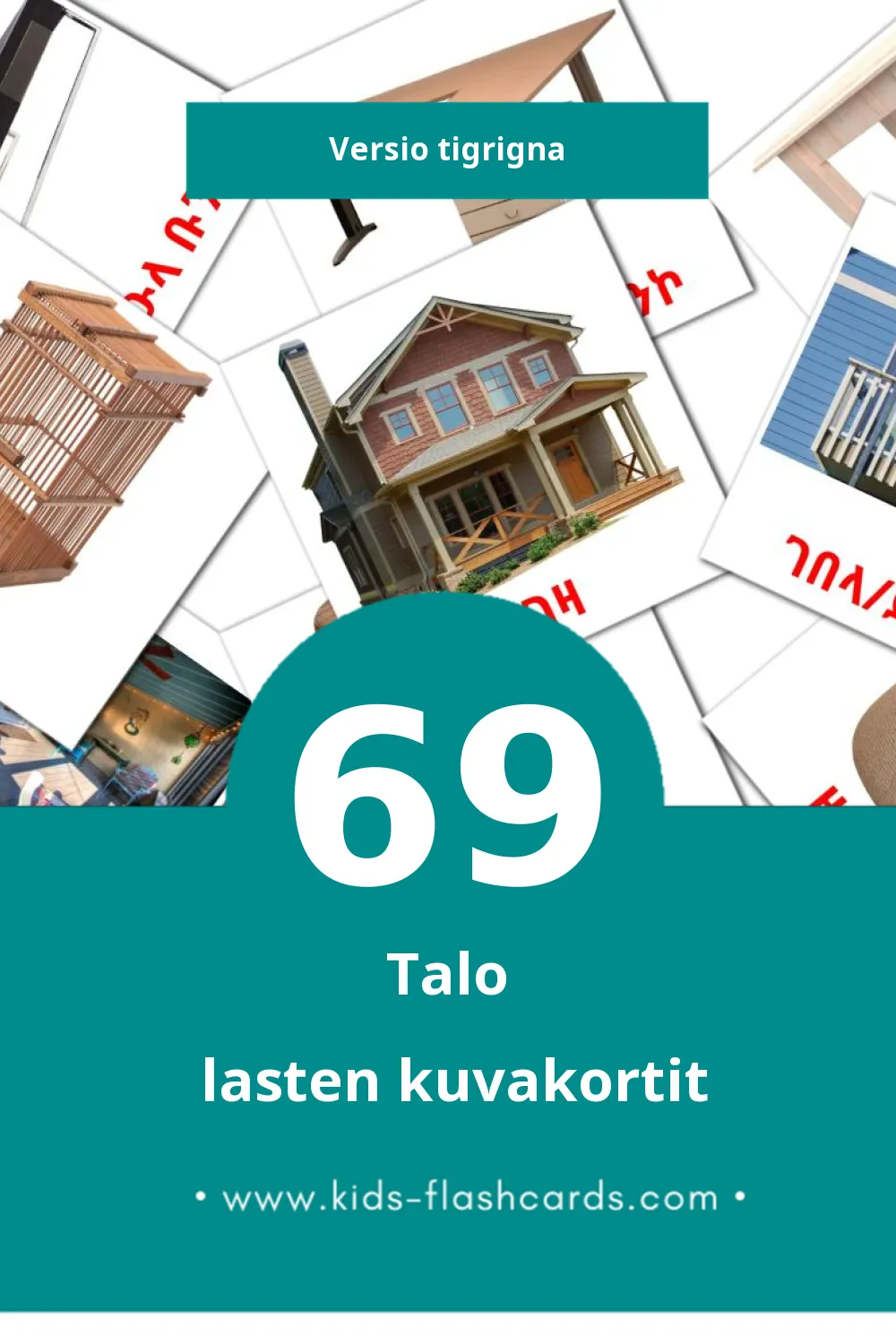 ገዛ lasten kuvakortit pikkulapsille (69 korttia Tigrignaksi)
