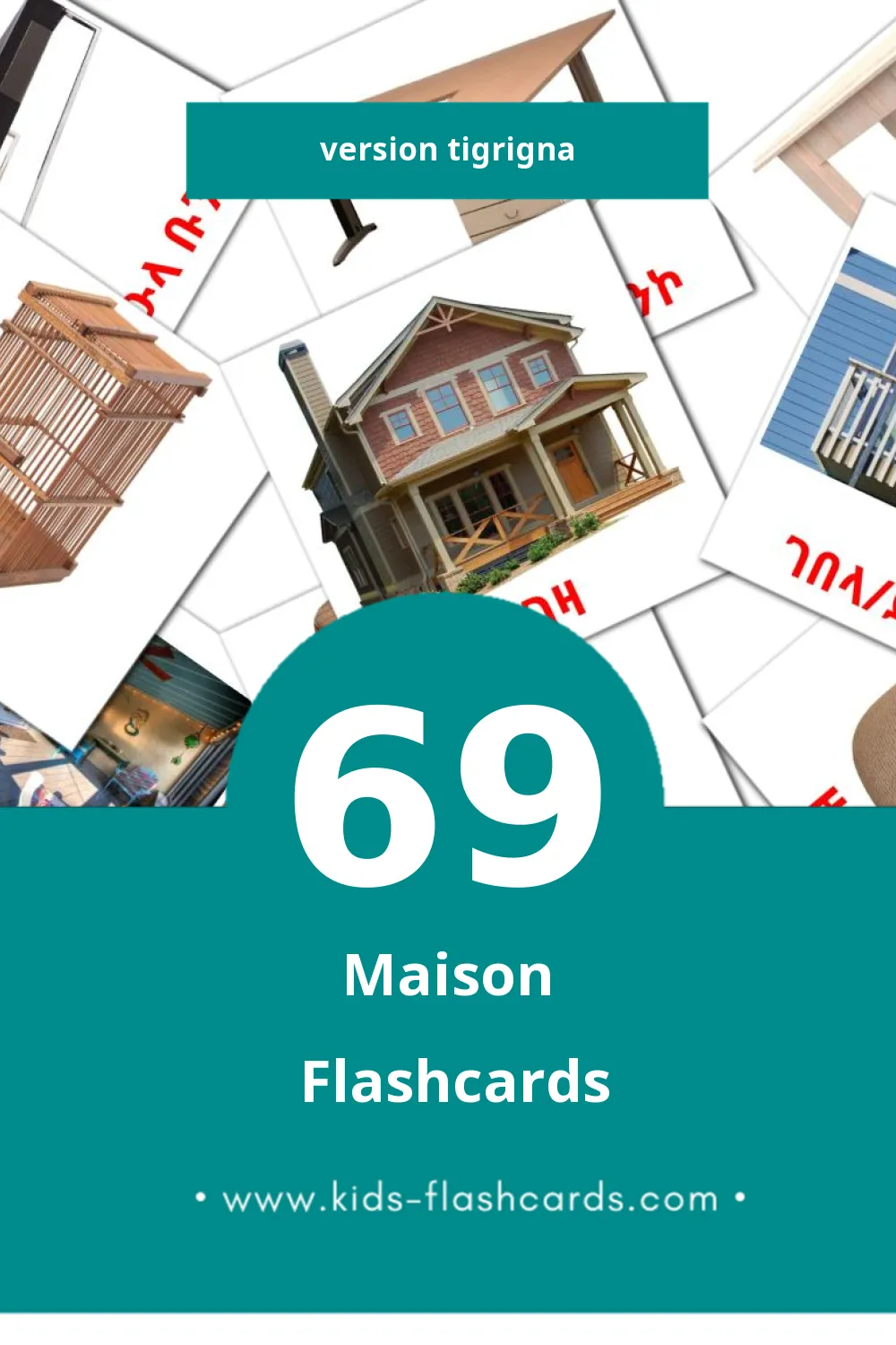 Flashcards Visual ገዛ pour les tout-petits (69 cartes en Tigrigna)