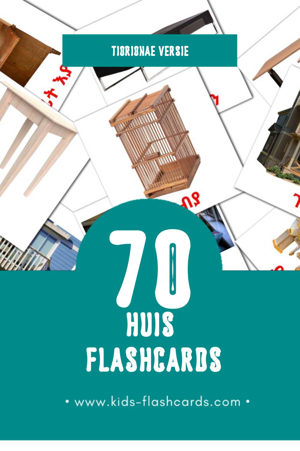 Visuele ገዛ Flashcards voor Kleuters (70 kaarten in het Tigrigna)