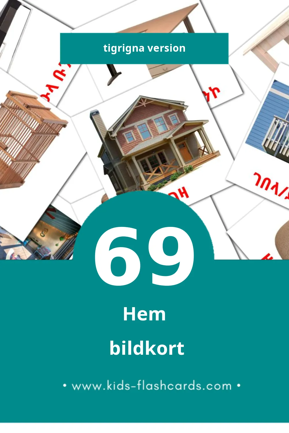 Visuella ገዛ för småbarn (69 bildkort för barn på Tigrigna)