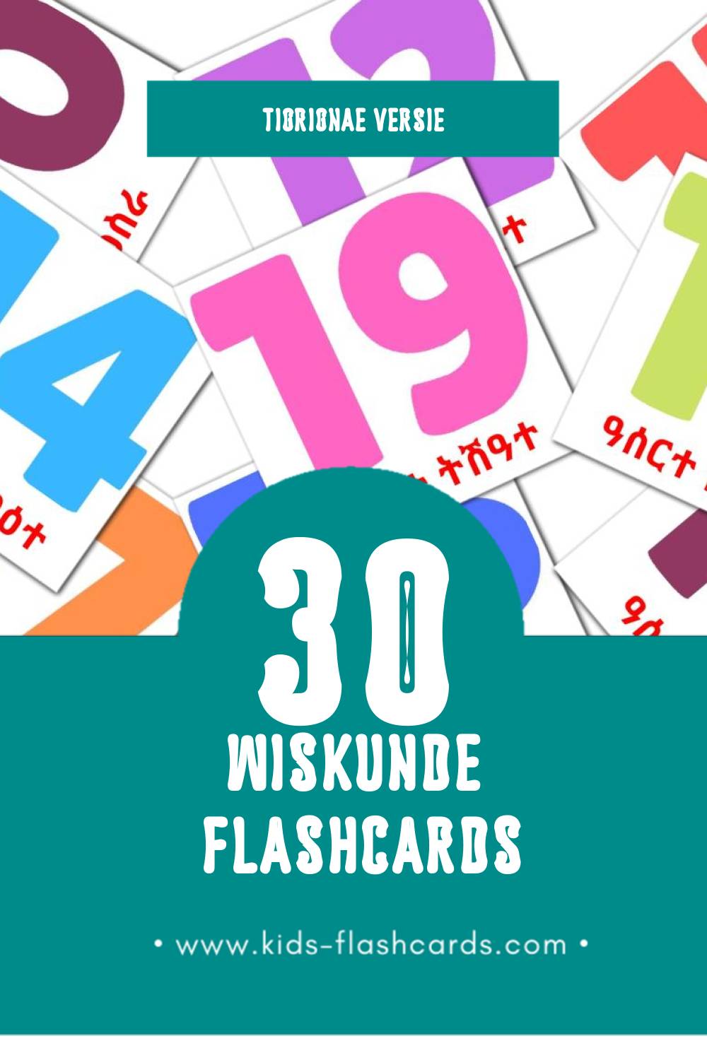 Visuele ሒሳብ Flashcards voor Kleuters (30 kaarten in het Tigrigna)