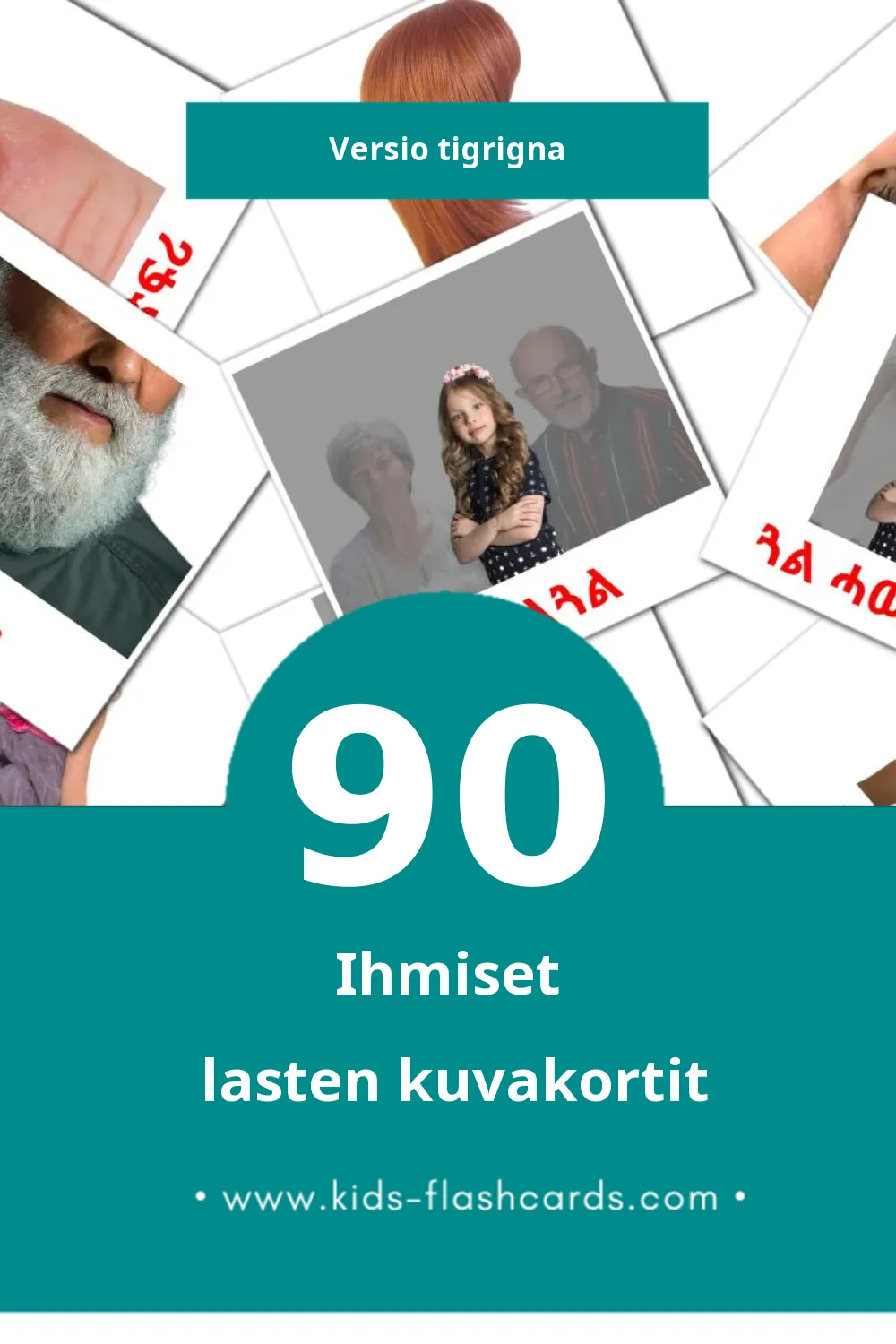 ሰባት lasten kuvakortit pikkulapsille (90 korttia Tigrignaksi)