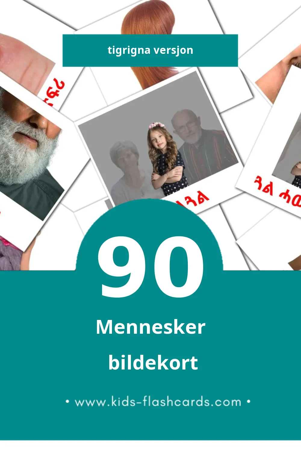 Visuelle ሰባት bildekort for småbarn (90 kort på Tigrigna)