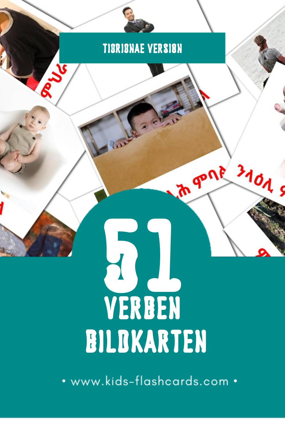 Visual ግሲ Flashcards für Kleinkinder (51 Karten in Tigrigna)