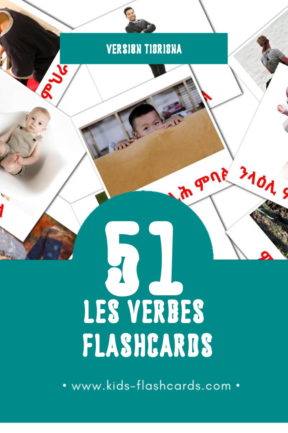 Flashcards Visual ግሲ pour les tout-petits (51 cartes en Tigrigna)