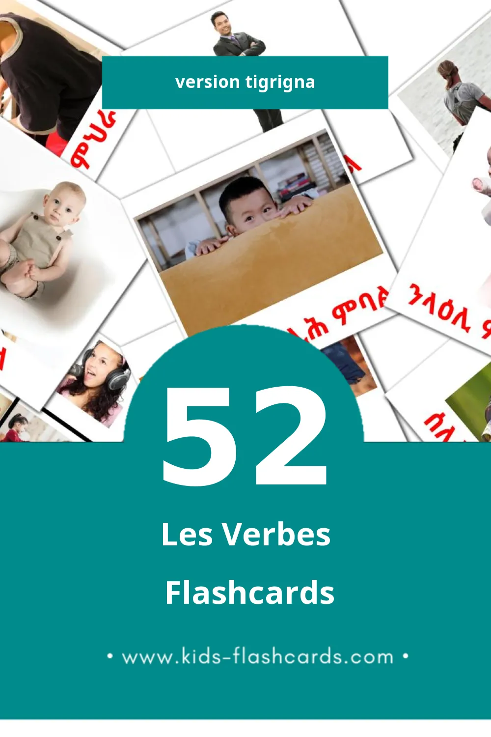 Flashcards Visual ግሲ pour les tout-petits (52 cartes en Tigrigna)