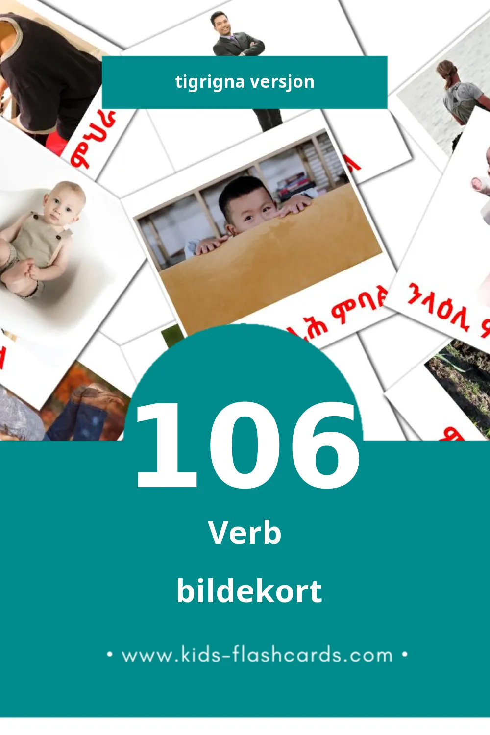 Visuelle ግሲ bildekort for småbarn (106 kort på Tigrigna)