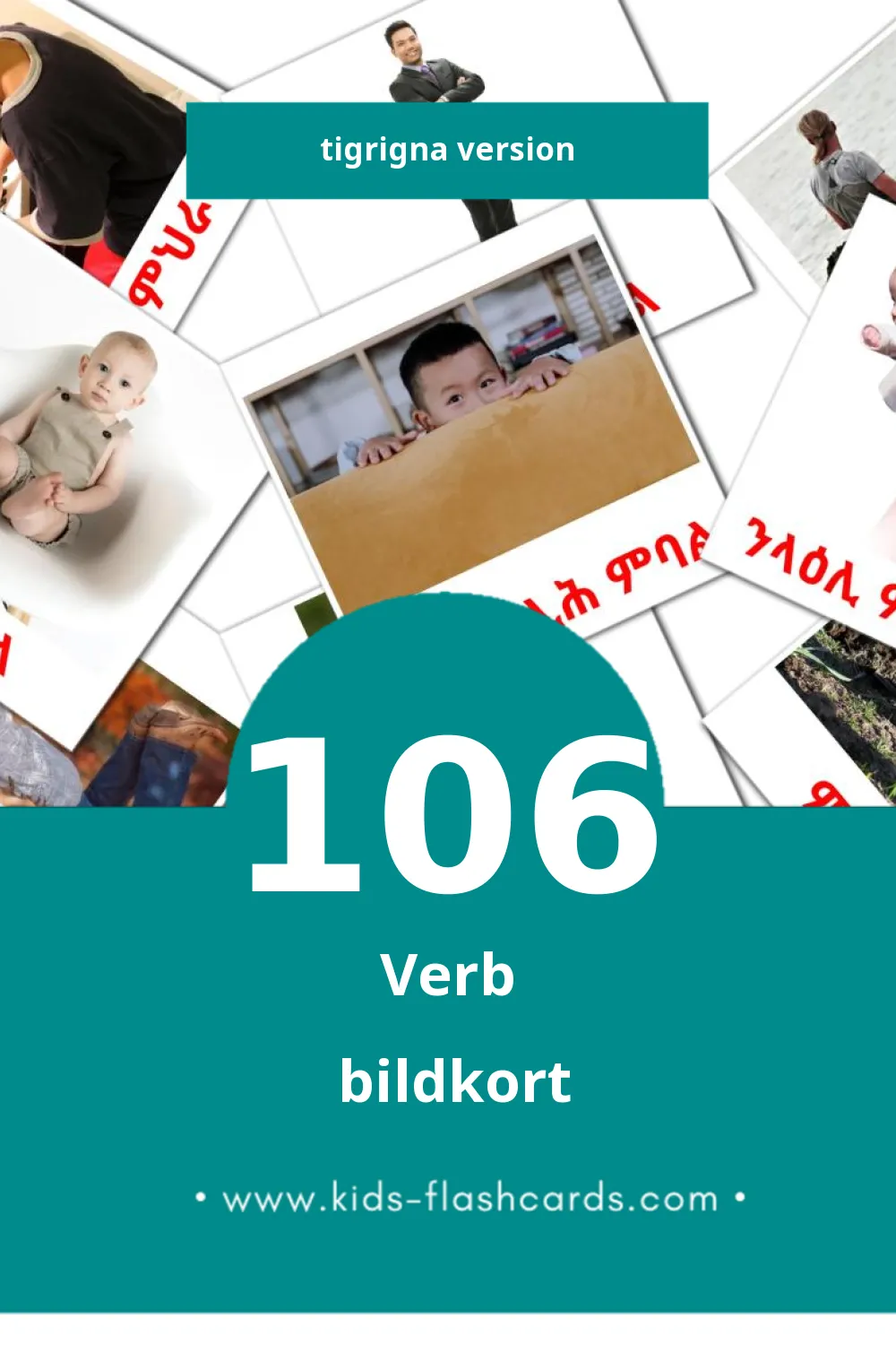 Visuella ግሲ för småbarn (106 bildkort för barn på Tigrigna)