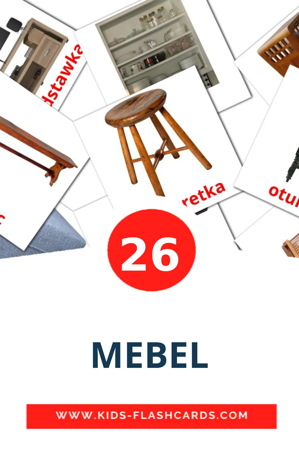 26 MEBEL Picture Cards for Kindergarden in turkmen
