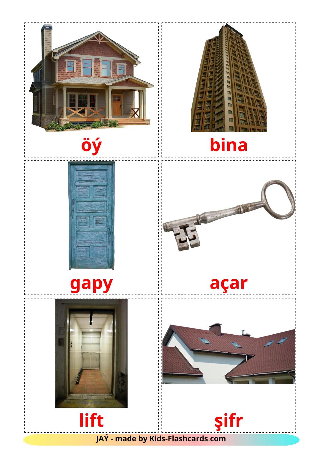 Wohnung - 25 flashcards Turkmenisch stampabili gratuitamente