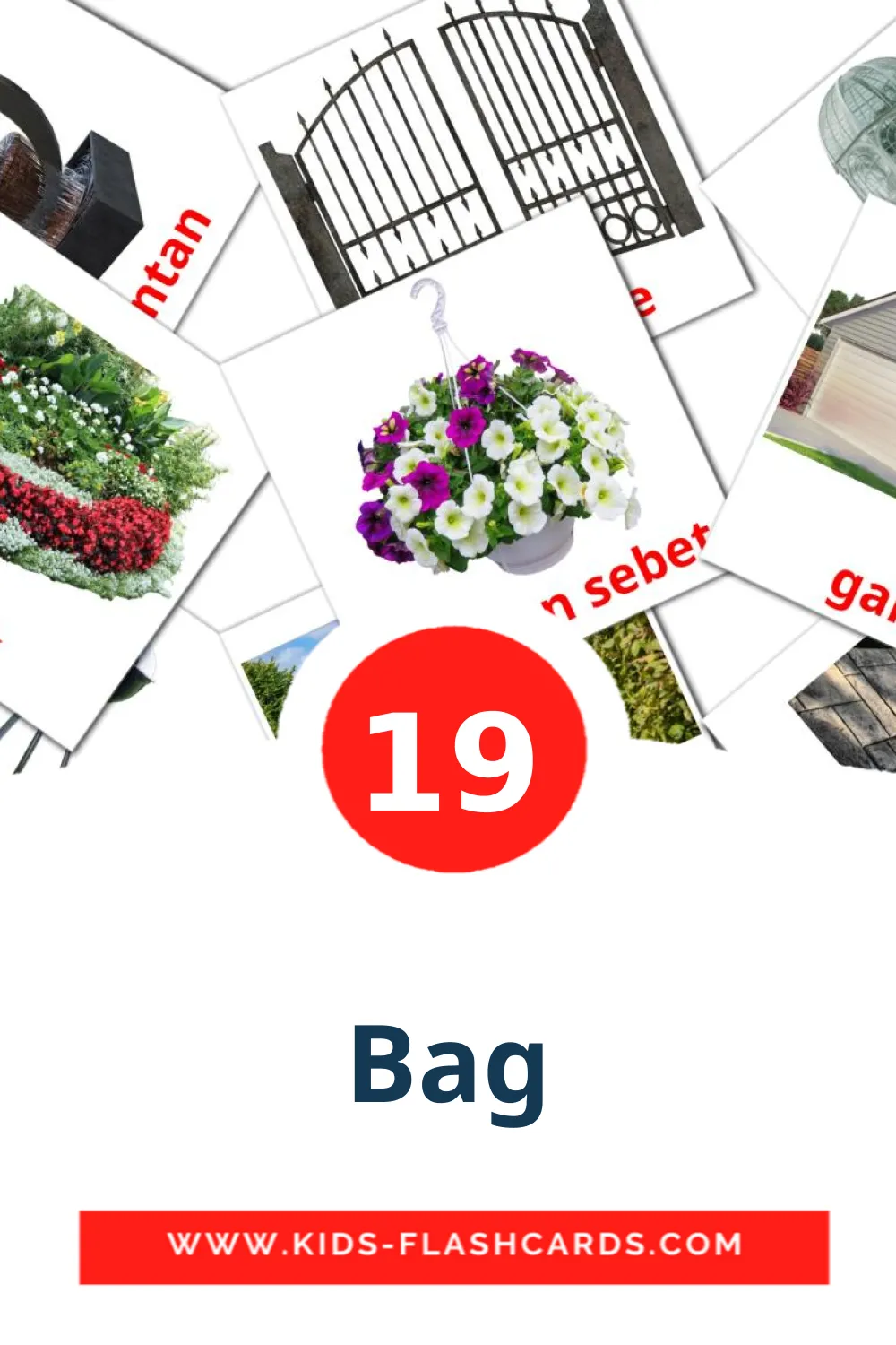 19 Bag lasten kuvakortti päiväkodille turkmeniksi