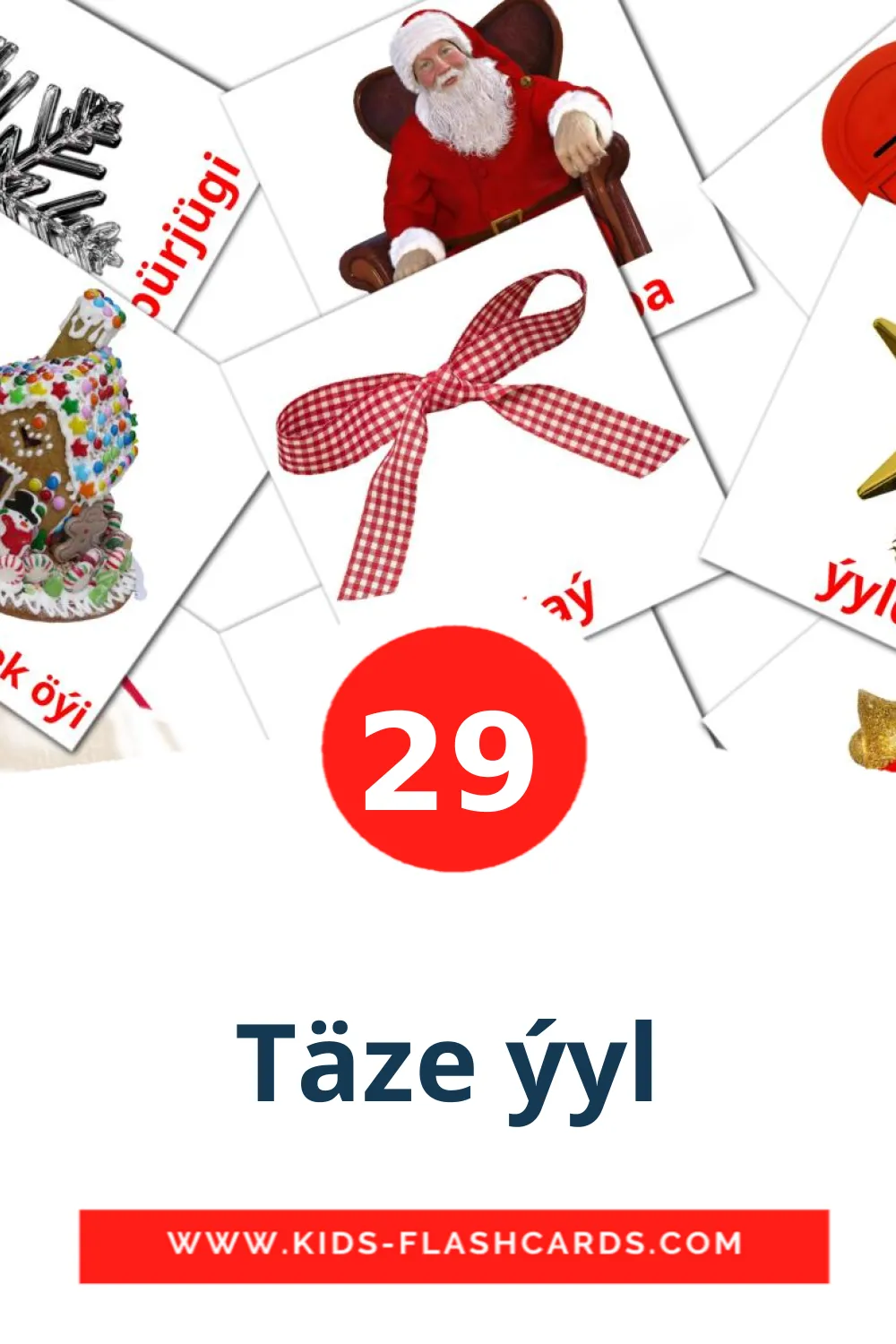 29 Täze ýyl lasten kuvakortti päiväkodille turkmeniksi