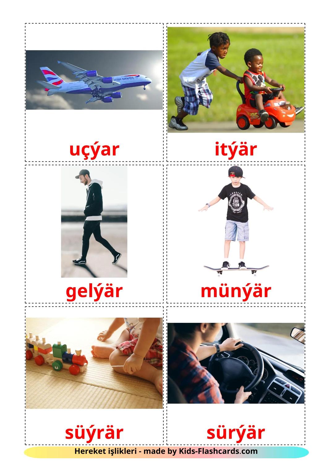 Handlingsverb - 20 gratis utskrivbare bildekort på polimento