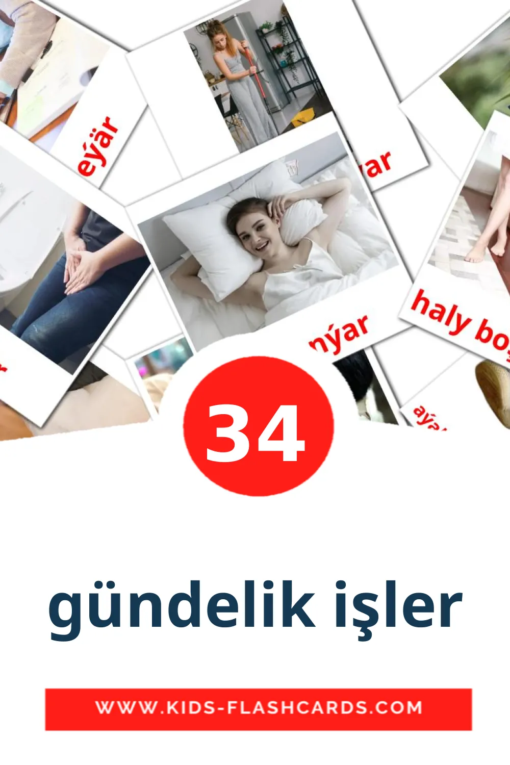 gündelik işler на туркменском для Детского Сада (34 карточки)