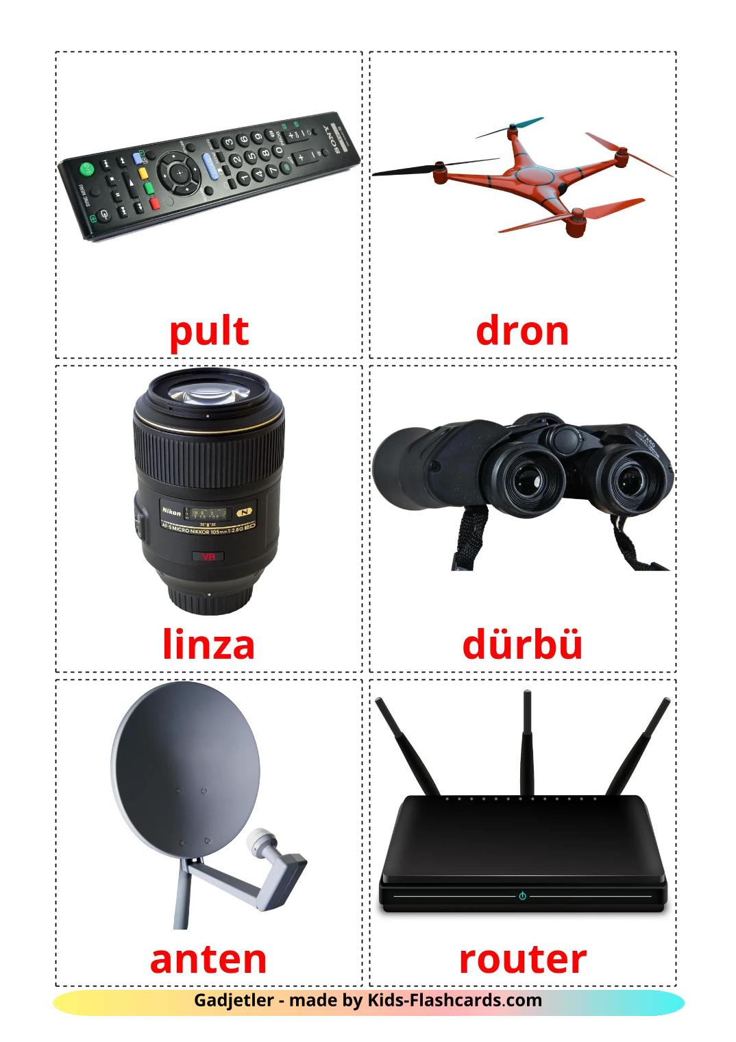 Digitale Geräte - 29 kostenlose, druckbare Turkmenisch Bildkarten 