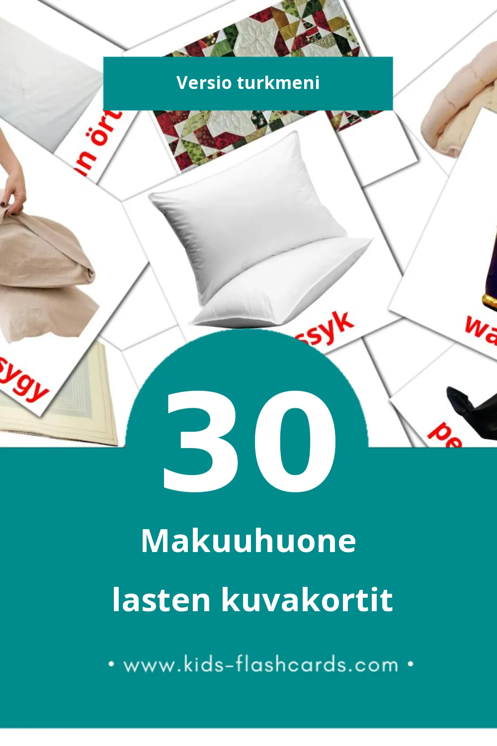 ýatylýan otag lasten kuvakortit pikkulapsille (30 korttia Turkmeniksi)