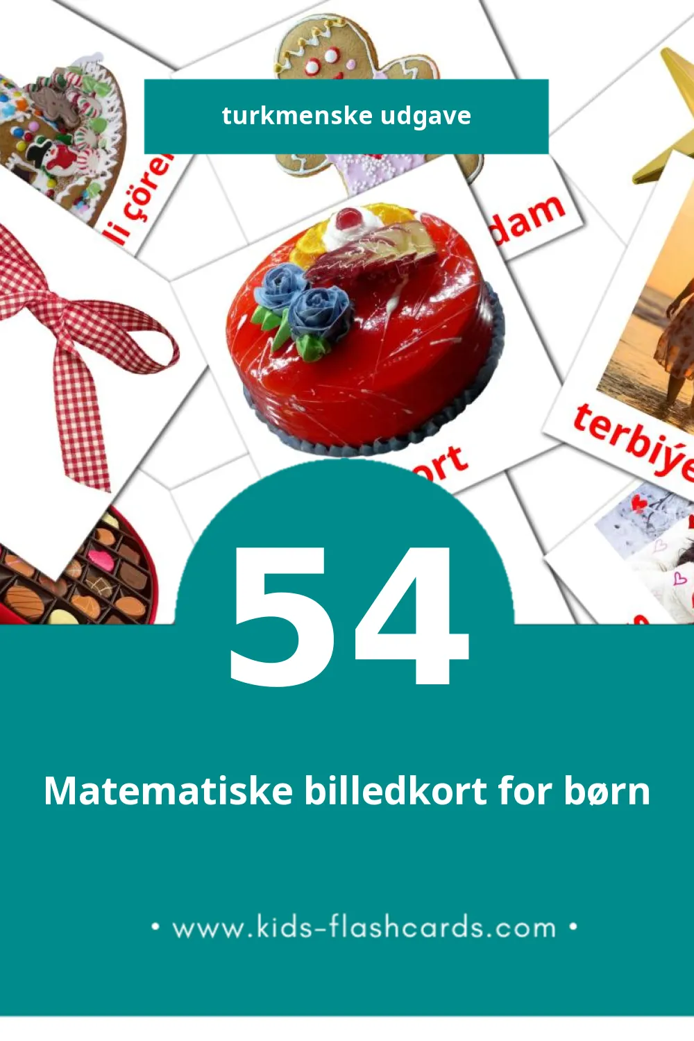 Visuelle billedkort for børn om Baýramçylyklar til småbørn (54 kort på Turkmenske)