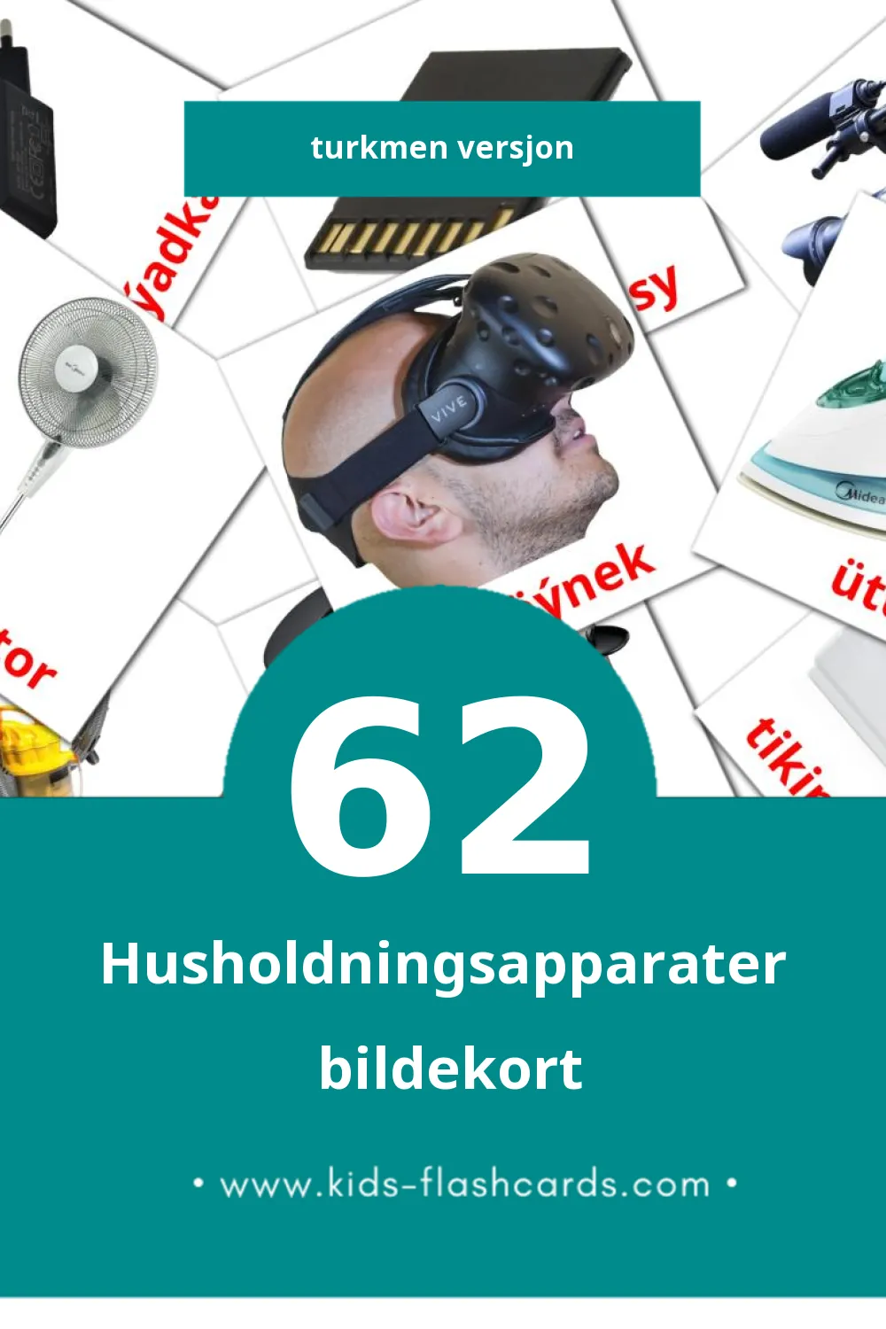 Visuelle Elektronika bildekort for småbarn (62 kort på Turkmen)
