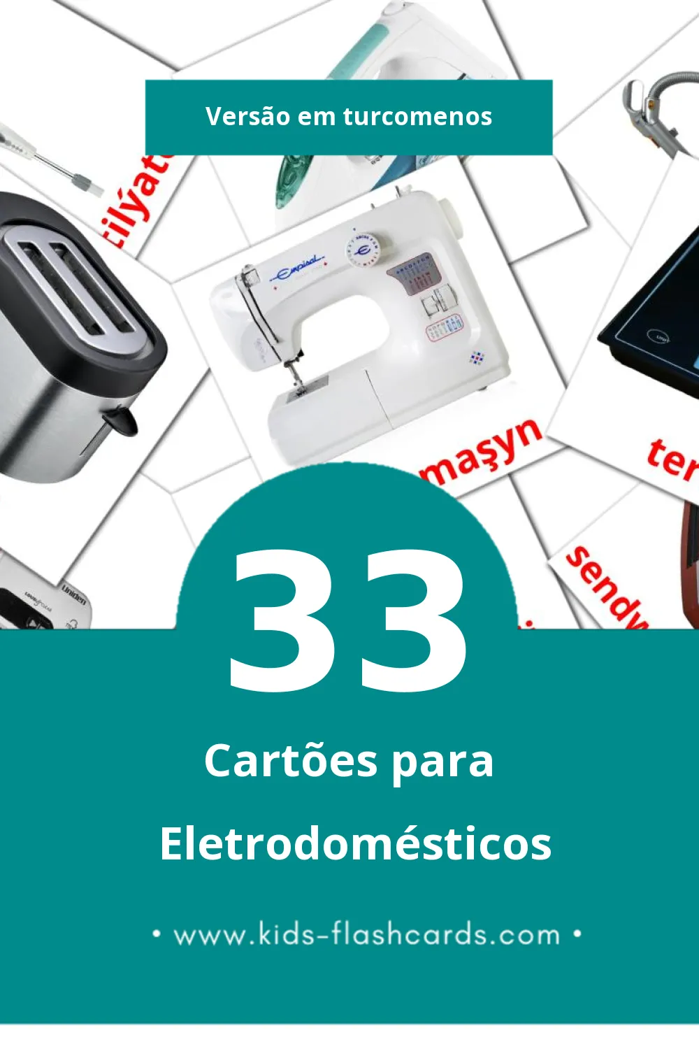 Flashcards de Elektronika Visuais para Toddlers (33 cartões em Turcomenos)