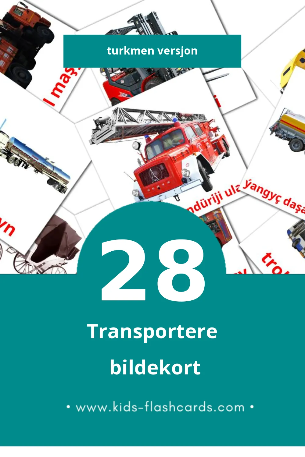 Visuelle ulag bildekort for småbarn (28 kort på Turkmen)