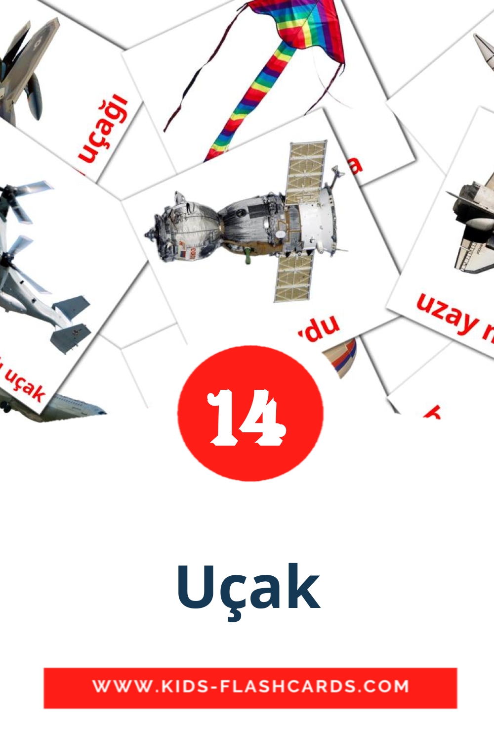 14 Uçak Picture Cards for Kindergarden in turkish