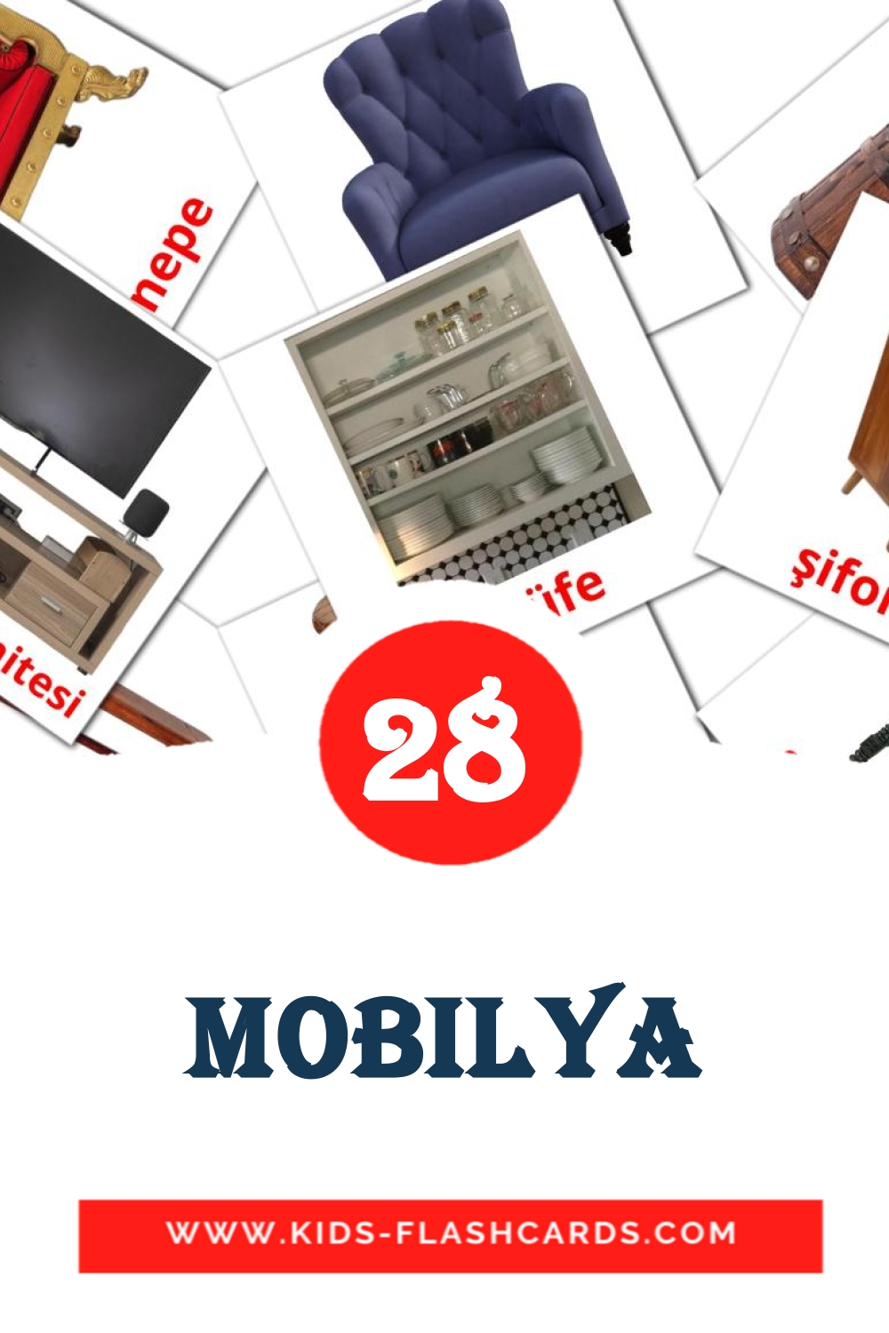 31 Mobilya Picture Cards for Kindergarden in turkish