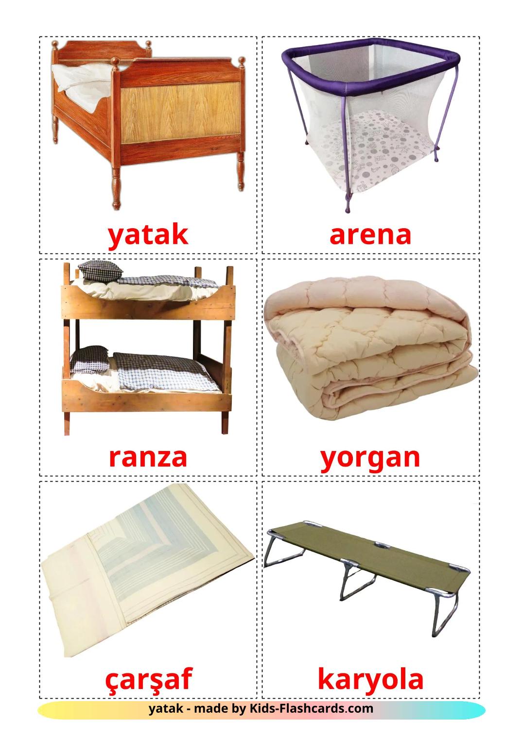 Bed - 15 Free Printable turkish Flashcards 