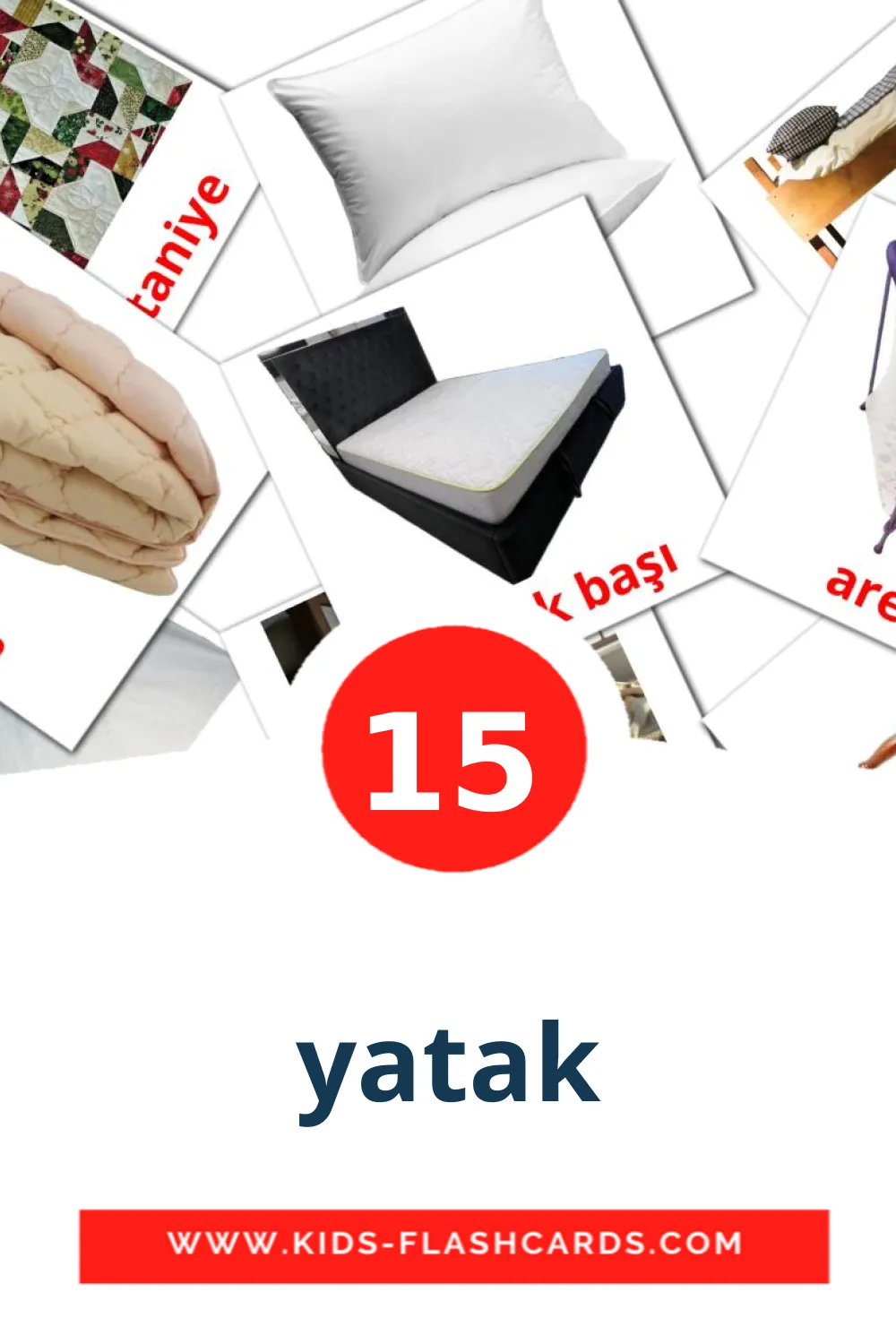 15 yatak Picture Cards for Kindergarden in turkish