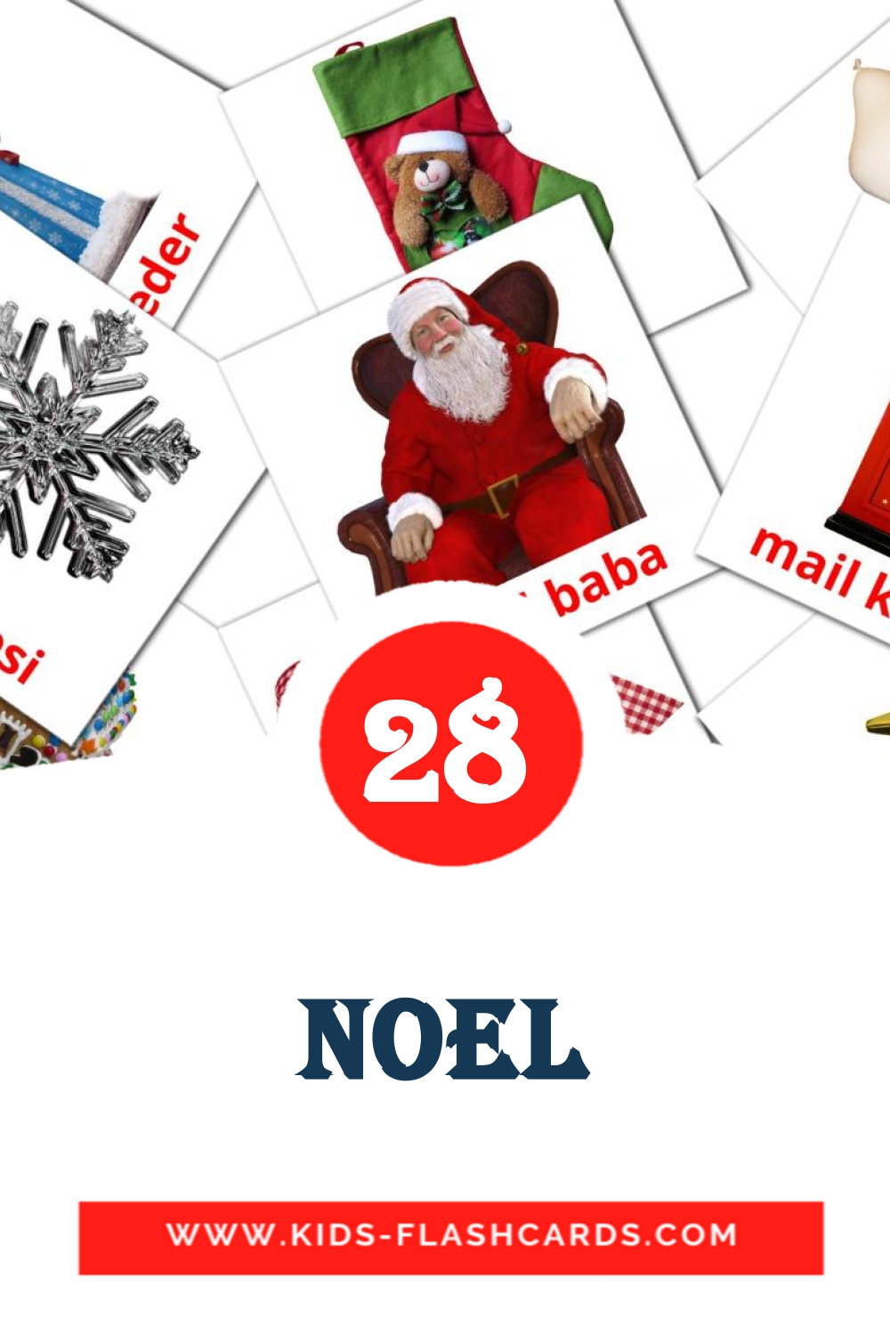 28 carte illustrate di Noel per la scuola materna in turco